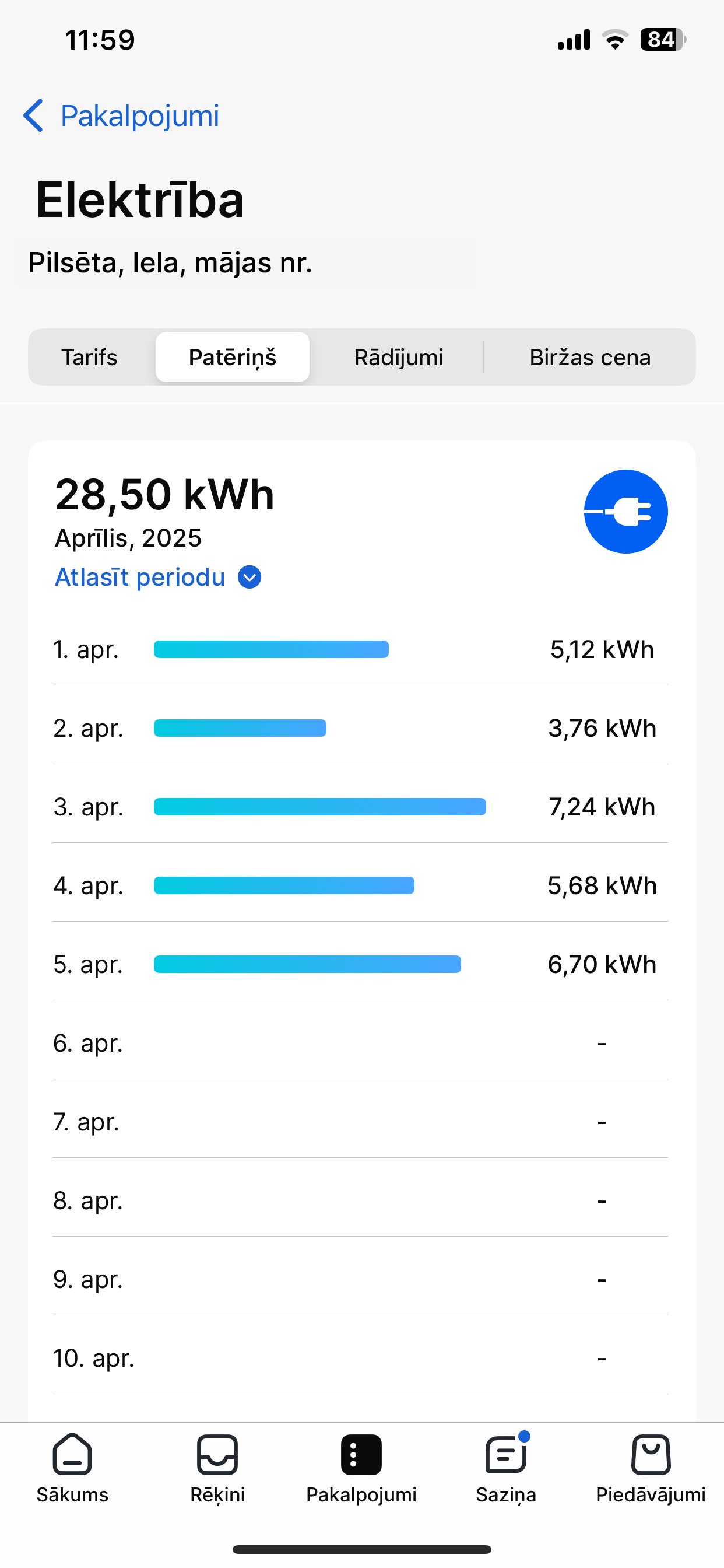 Mans Tet elektrības patēriņa skats