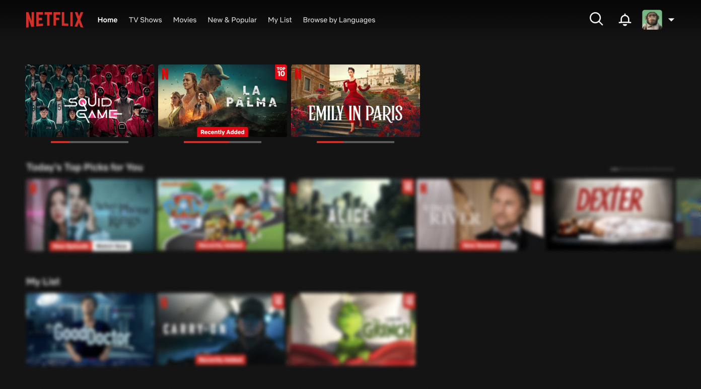 netflix menu preview